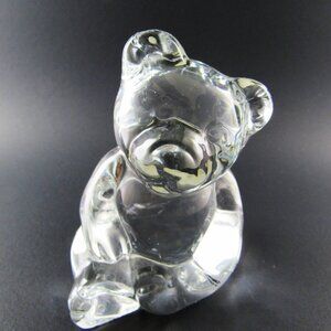 VINTAGE PRINCESS HOUSE 24% CRYSTAL GLASS BEAR FIGURINE PAPERWEIGHT